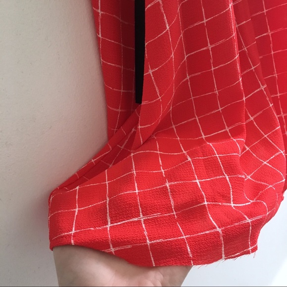 LULUS | Red White Windowpane Print Tie Tank Dress - Picture 6 of 6